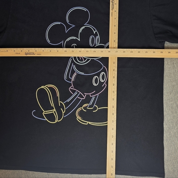 Disney Licensed Port & Company Black Neon Mickey Mouse T-Shirt Size XL - Picture 4 of 4